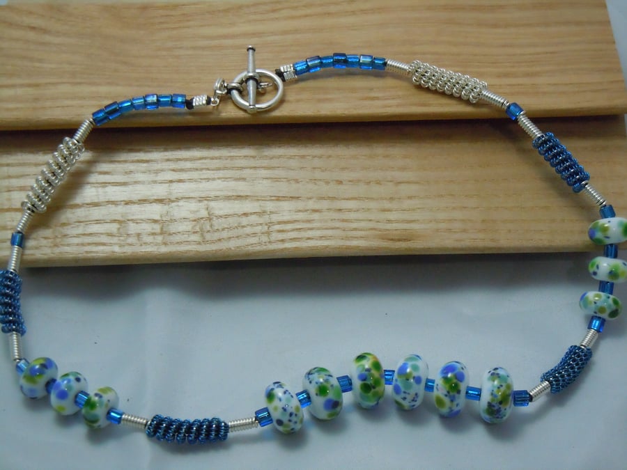 Artisan Lampwork glass bead necklace