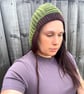 Handmade Crochet Bonnet - Woodland Green & Brown Ribbed Bonnet with Ties  - Image 4