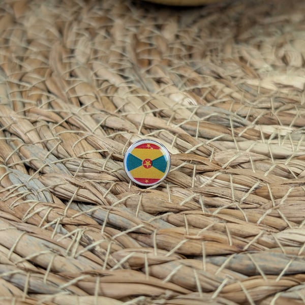 Grenada Flag Map Pin – Caribbean Travel Map Push Pin for Wooden Maps, Grenada