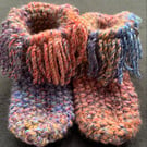 Hand Knitted Chunky Slipper Boots - Size 6-7