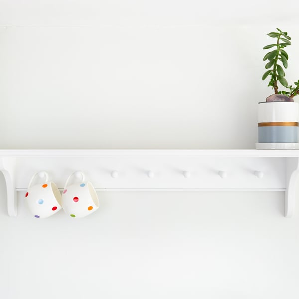 Shaker Peg Shelf Ready to Paint at Home, Coat Rack, Kitchen Peg Shelf, Coat Hook
