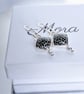 Black Fossil Coral Earrings - Image 3