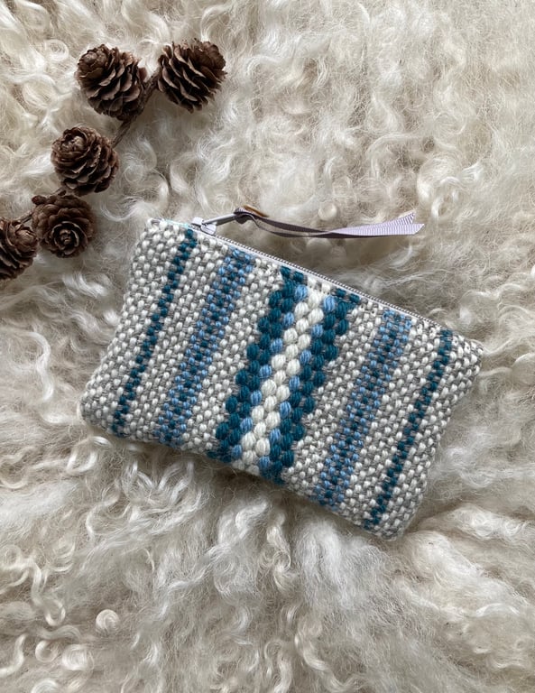 Woolly Wallet - Teal. Handwoven in Wales