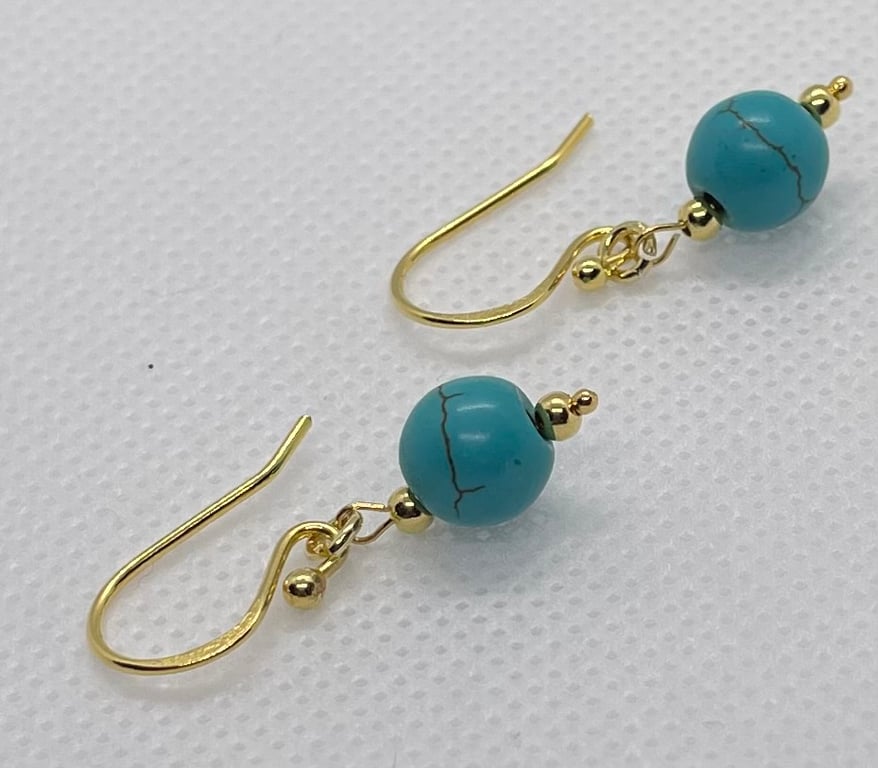 Real Turquoise Drop Earrings 