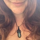 Labradorite Crystal Boho Macrame necklace, includes Free UK delivery