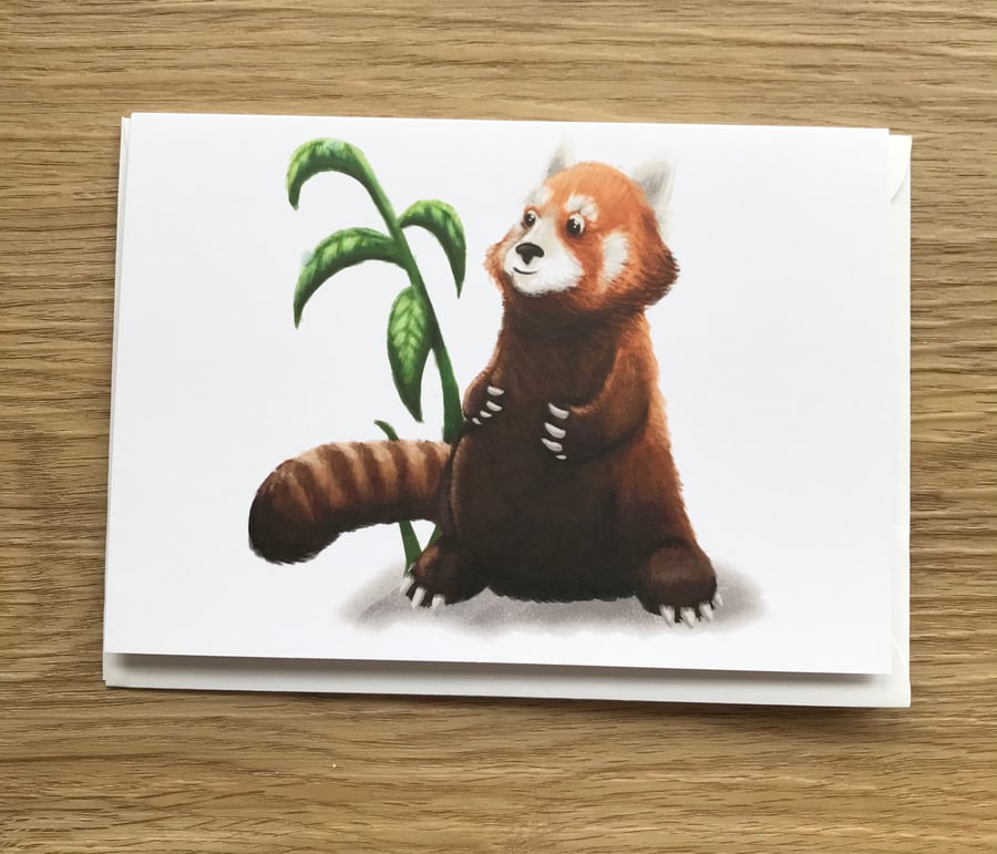 Red Panda blank greeting card