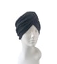Black Patterned Vintage Style Twist Turban Hat Soft Elastic Velvet Head Wrap