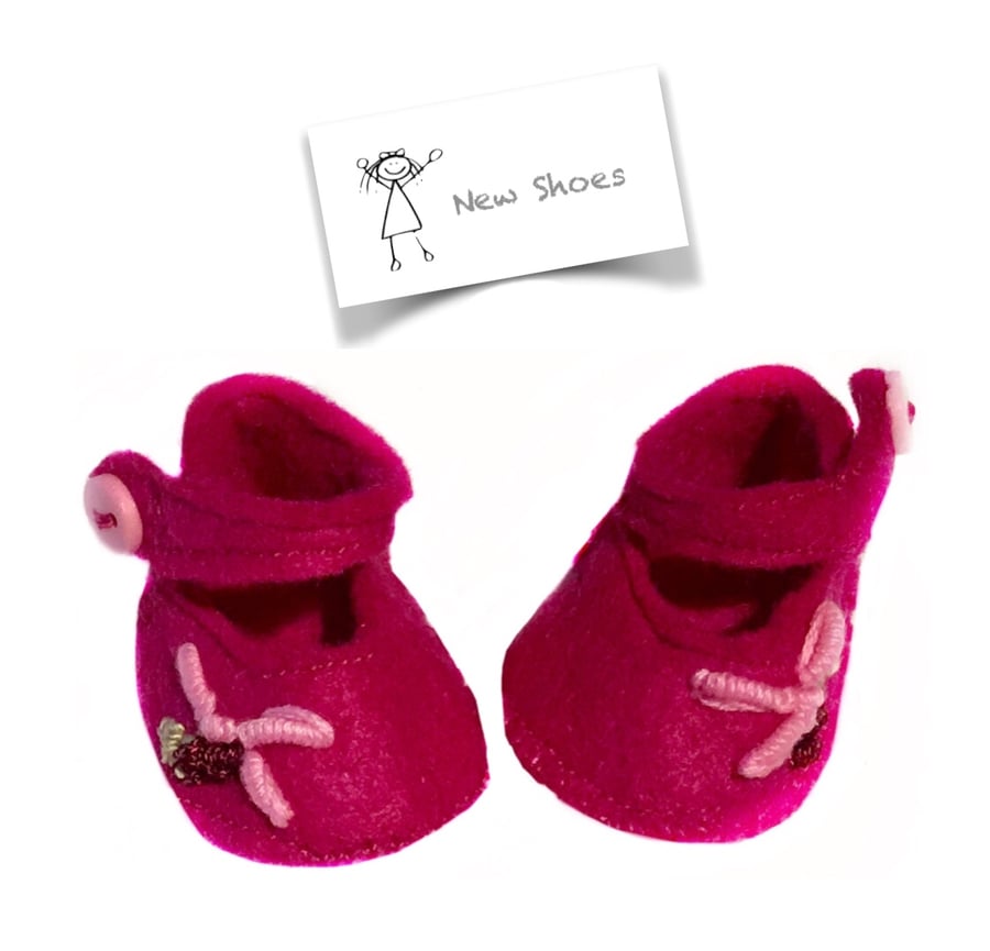 Reserved for Judith - Cerise Embroidered Shoes