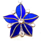 Crystal Star Flower Suncatcher Stained Glass 008 Blues