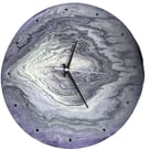 Amethyst Infinity Hand-Painted Fluid Art Wall Clock, Silent Home Decor