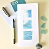 Abstract art card OOAK original art blank greeting card ocean inspired