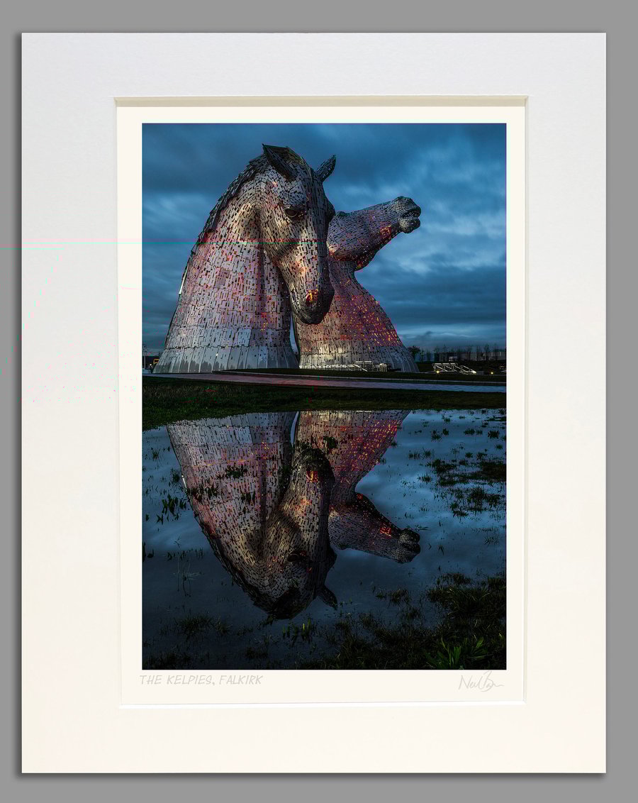 The Kelpies Falkirk Scotland - A3 (40x50cm) Unframed Print