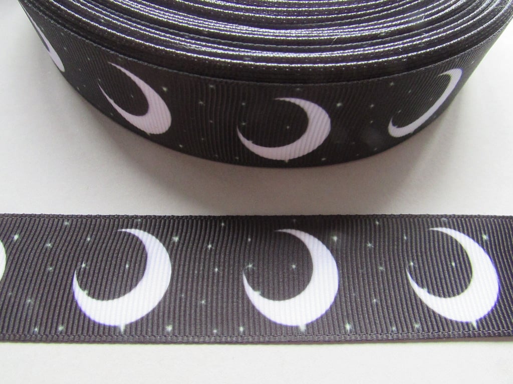 Moon 2.5cm Grosgrain Ribbon x 1 metre