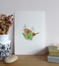 Wren and Snowdrops  A5 Giclée Fine Art Print - Image 1