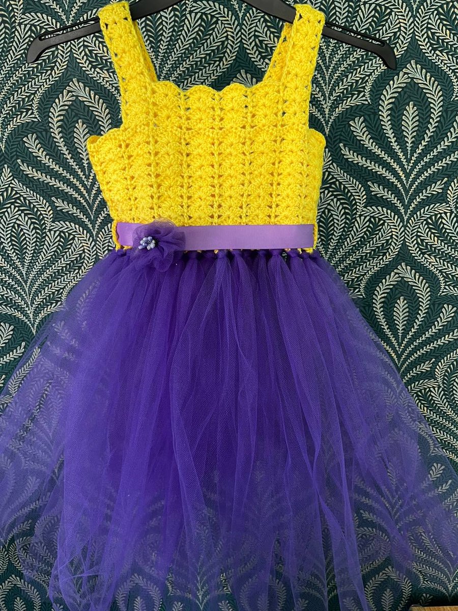 Beautiful bright crochet kids dress