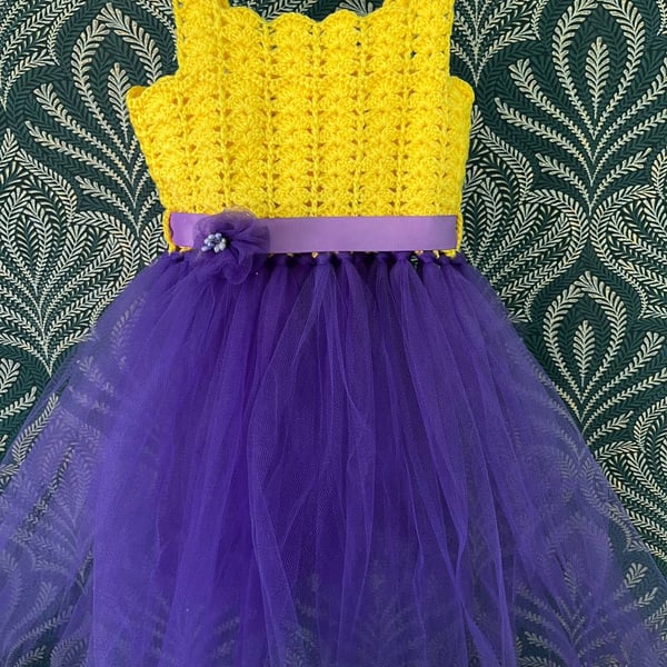 Beautiful bright crochet kids dress