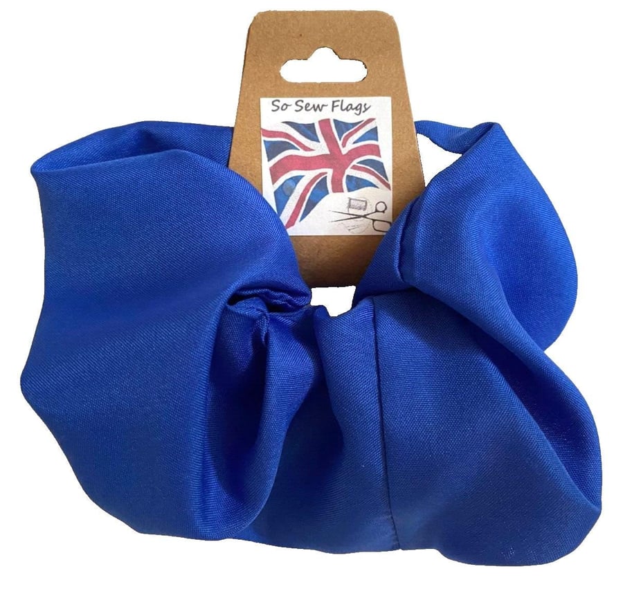 Plain Blue Flag Hair Scrunchie Scrunchies Accessory Ties Elastic