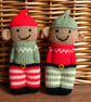 Handmade knitted pair of pocket dolls - elves - Image 1