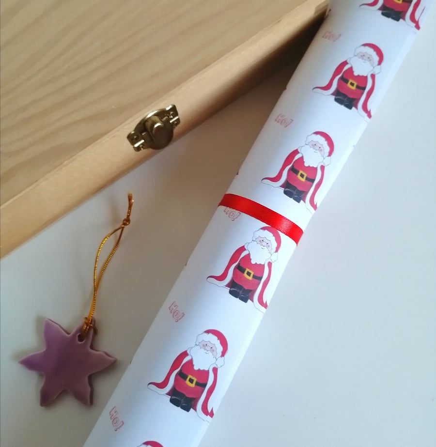 Santa Claus Christmas Present Gift Wrap, recycled paper