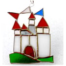 Castle Suncatcher Stained Glass Fairytale Handmade 012