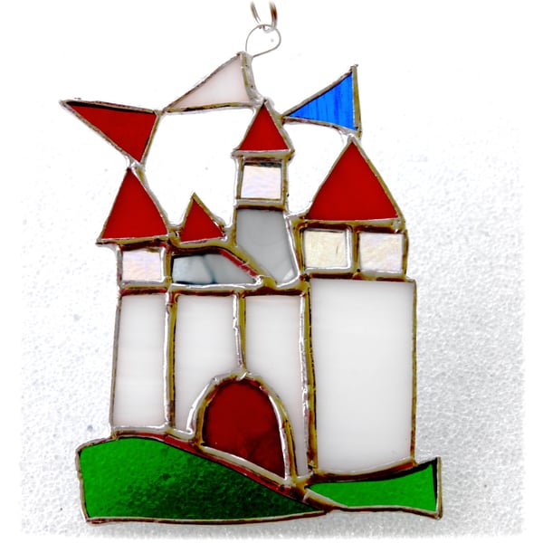 Castle Suncatcher Stained Glass Fairytale Handmade 012