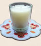 Highland Cow Candle Mat - Embroidered Fabric Home Decor - Image 3