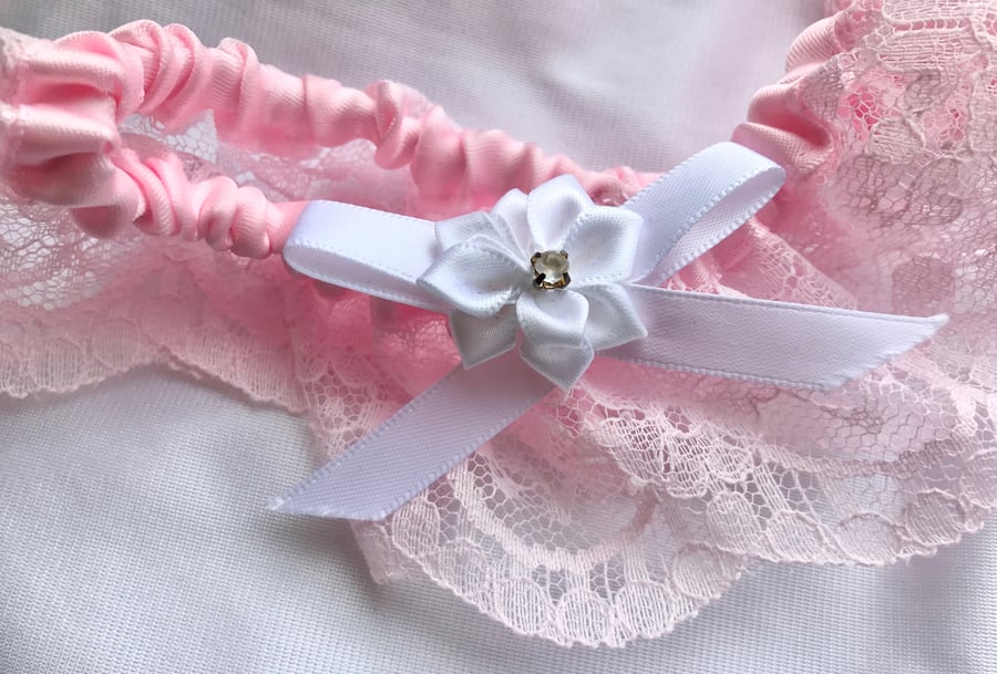 JULIETE Pink Lace Wedding Garter