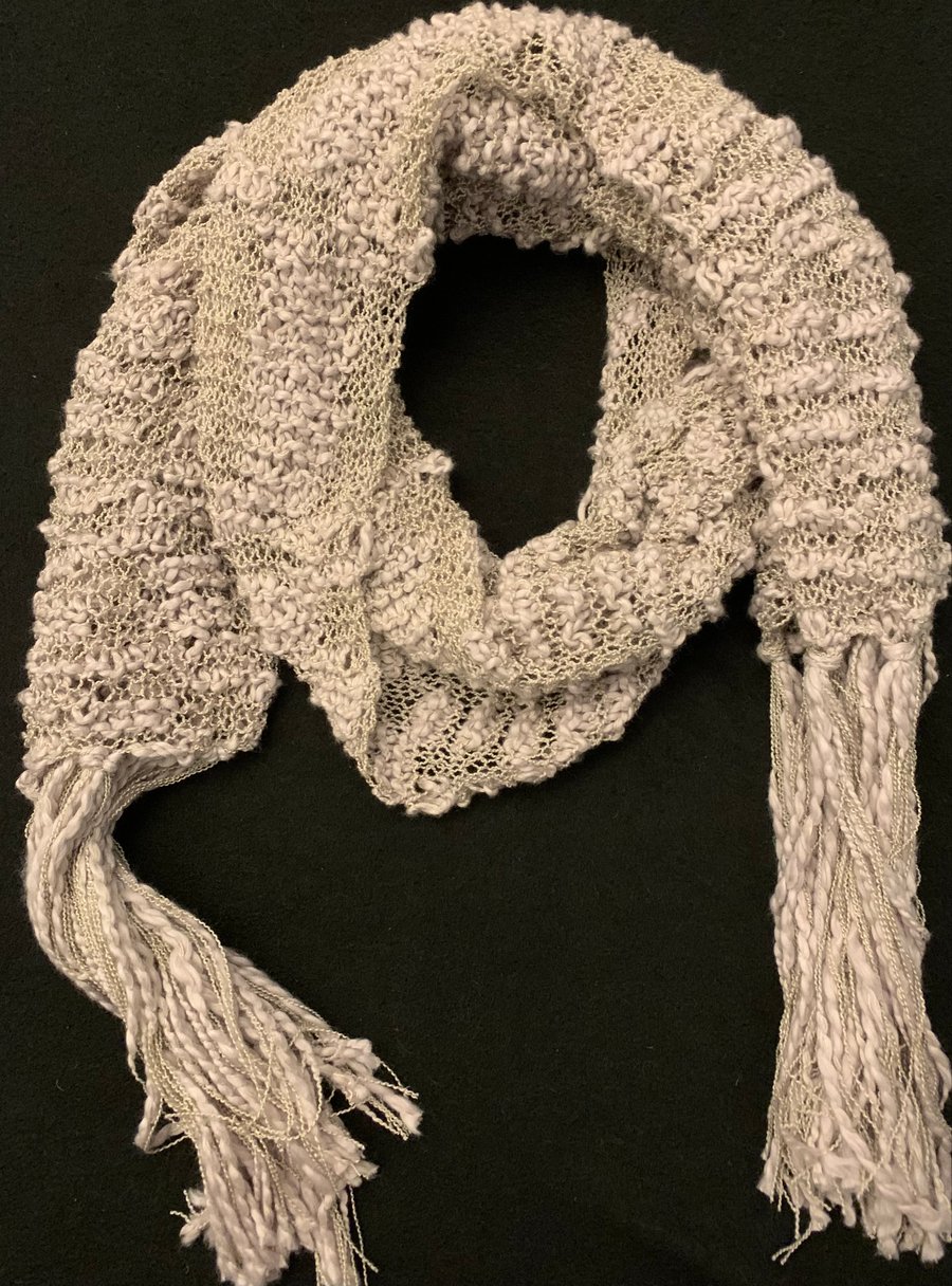 Hand Knitted Vintage Scarf or Wrap