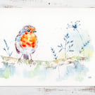 The Faithful Robin, original watercolour painting