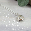 Silver Pebble Necklace with Moon and Copper and Brass Accents