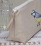 Make Up Bag Cosmetics Bag Handmade Blue Tit Nature Wildlife - Image 2