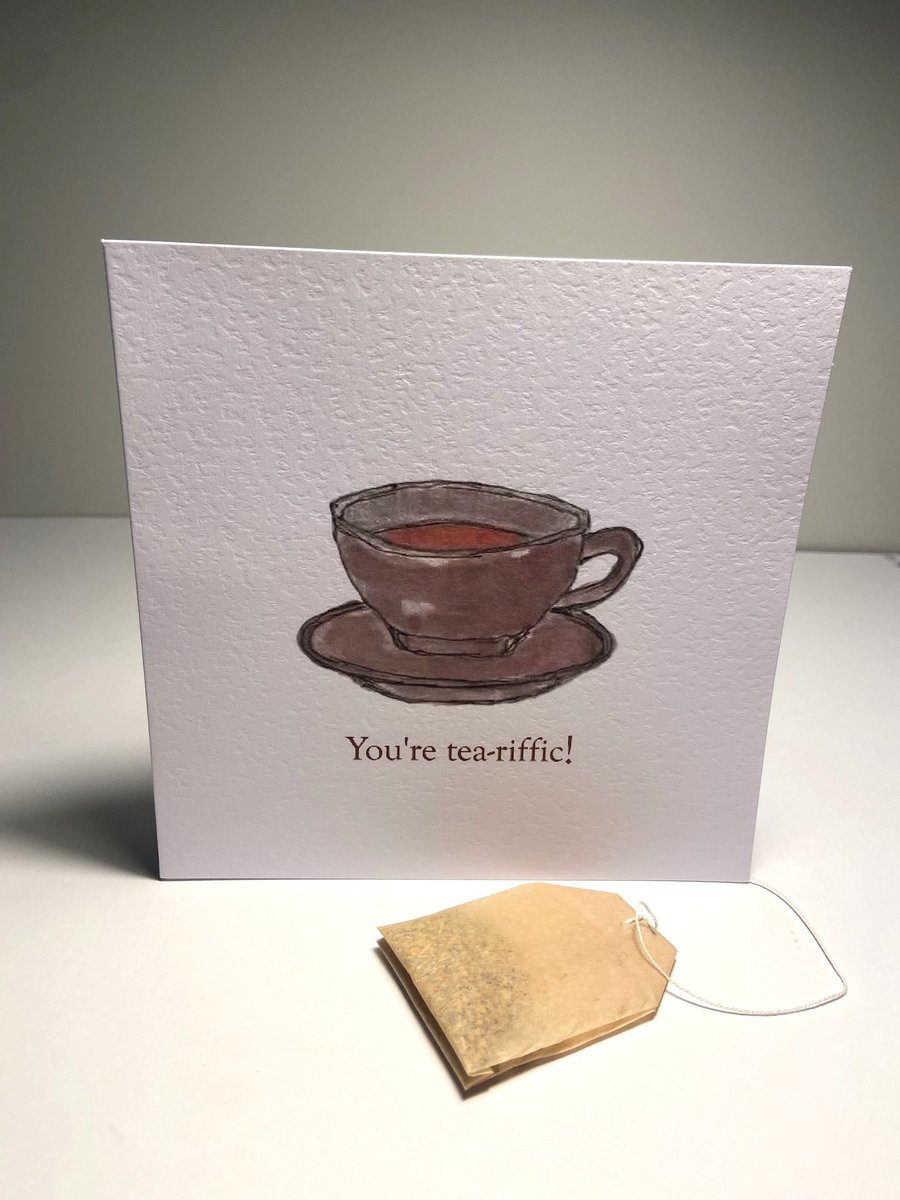 Cup and saucer 'Tea-riffic' card