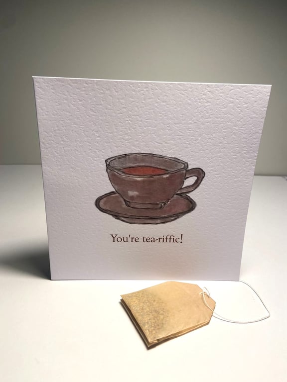 Cup and saucer 'Tea-riffic' card