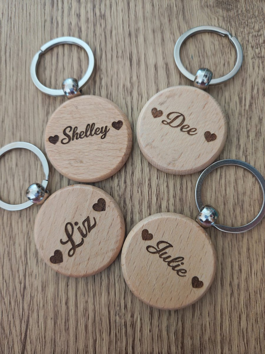 Personalised wooden keyrings