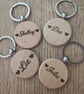 Personalised wooden keyrings