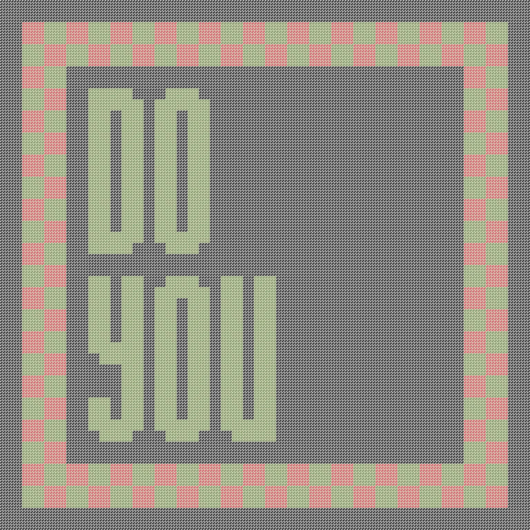 DO YOU Needlepoint Cushion Pattern - Large Digital Tapestry Chart PDF