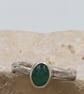 Hand Forged Sterling Silver Emerald Ring – Molten Texture - Image 4