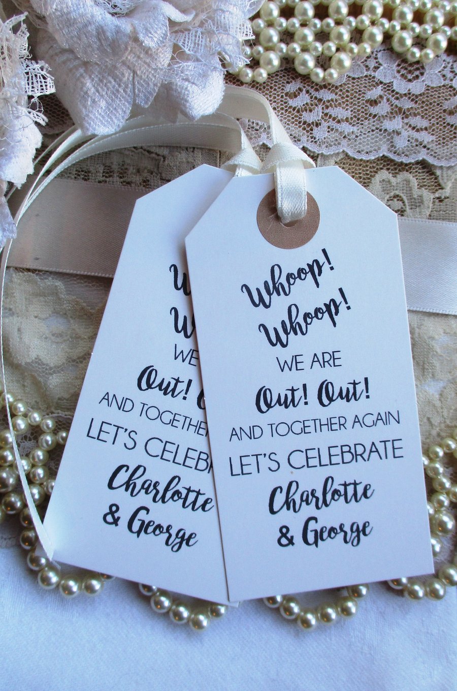 Whoop! Whoop! Wedding Party Celebration Personalized Fun Favours 
