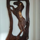 Hand carved wooden wild horse 