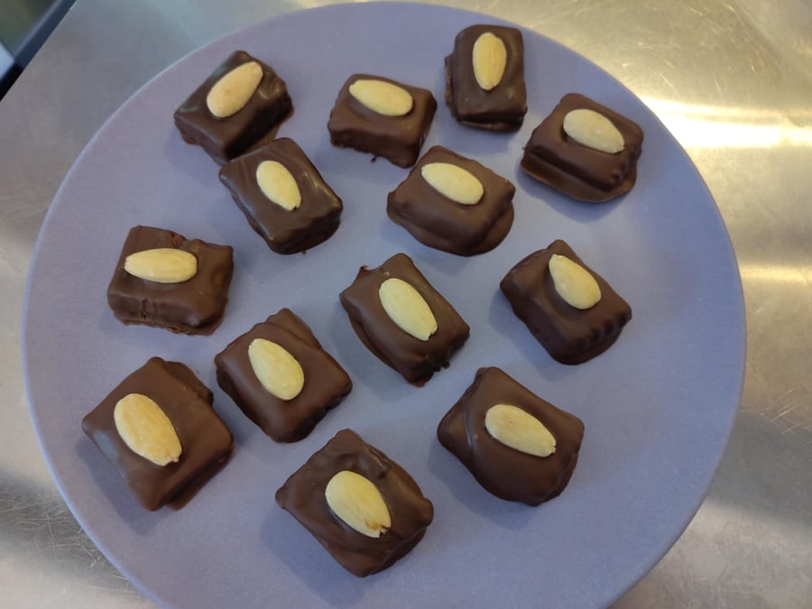 Chocolate dipped marzipan sweets! Vegan! Gluten free! Hand shaped! 10 x 20g!