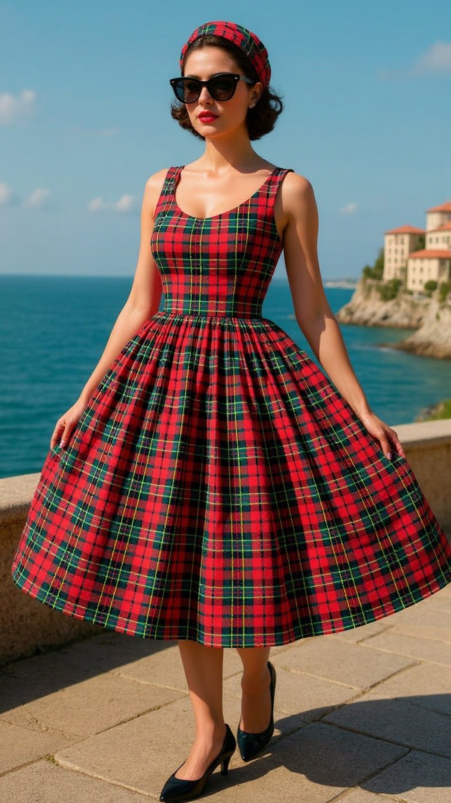 1950s Vintage Retro Rockabilly Highland Tartan dress sizes 14-26 