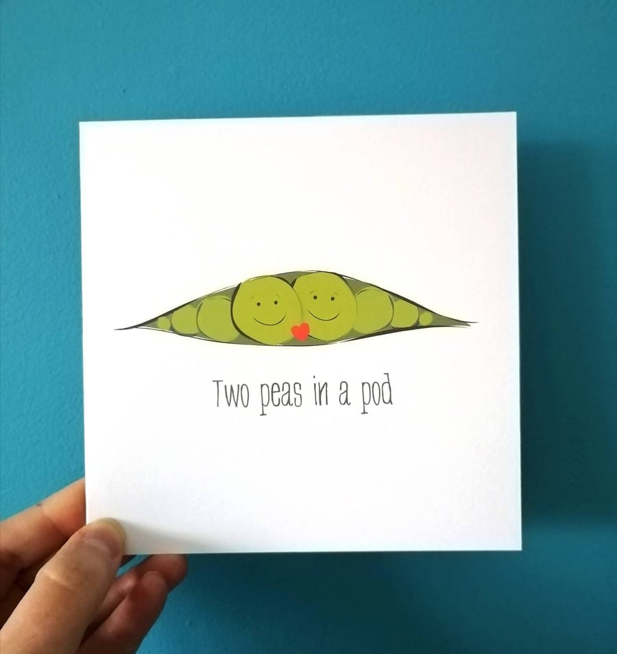 Two peas in a pod Card, Valentines Day card, anniversary, engagement card