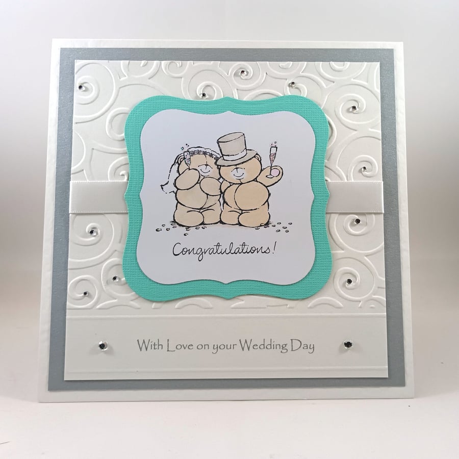 Handmade Forever Friends wedding card 