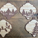 Set of 6 Christmas song themed decorations 