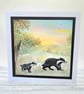 Badger Blank Card - birthday card, nature, countryside, wildlife