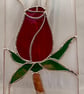 Stained glass red rose on white background - Image 6