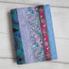 A6 Reusable Patchwork Notebook Cover - Blues, Pinks & Purples