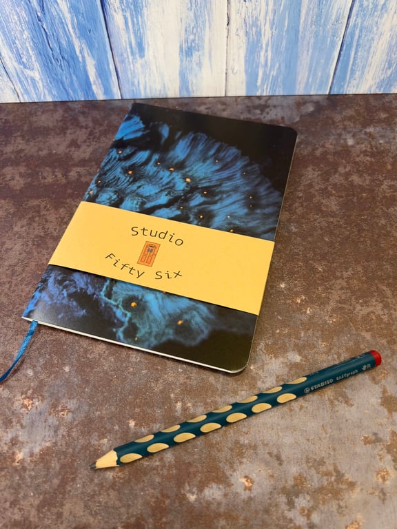 Notebook, Marine themed, A5 (ish), made from up-cycled and recycled materials.