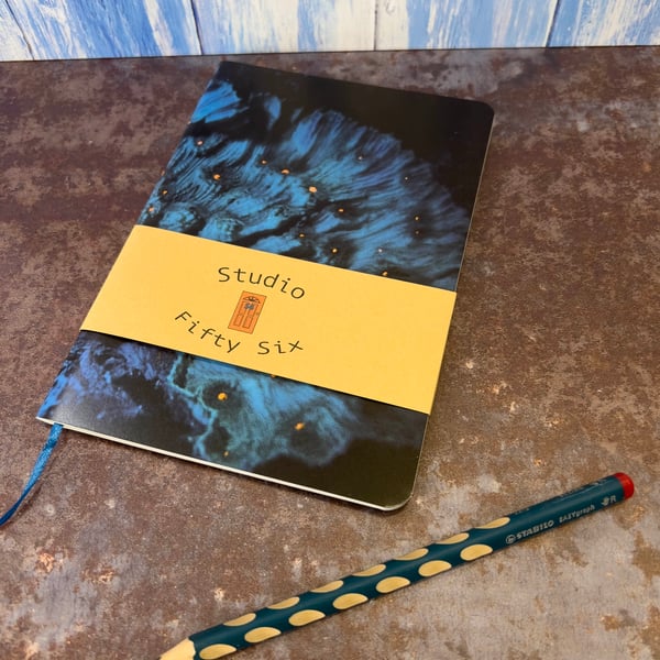 Notebook, Marine themed, A5 (ish), made from up-cycled and recycled materials.