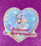 Neil The Seal 'Become Ungovernable' Holo Ice Shatter Heart Shaped Sticker - Image 2